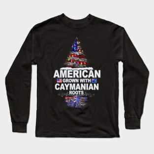 Christmas Tree  American Grown With Caymanian Roots - Gift for Caymanian From Cayman Islands Long Sleeve T-Shirt